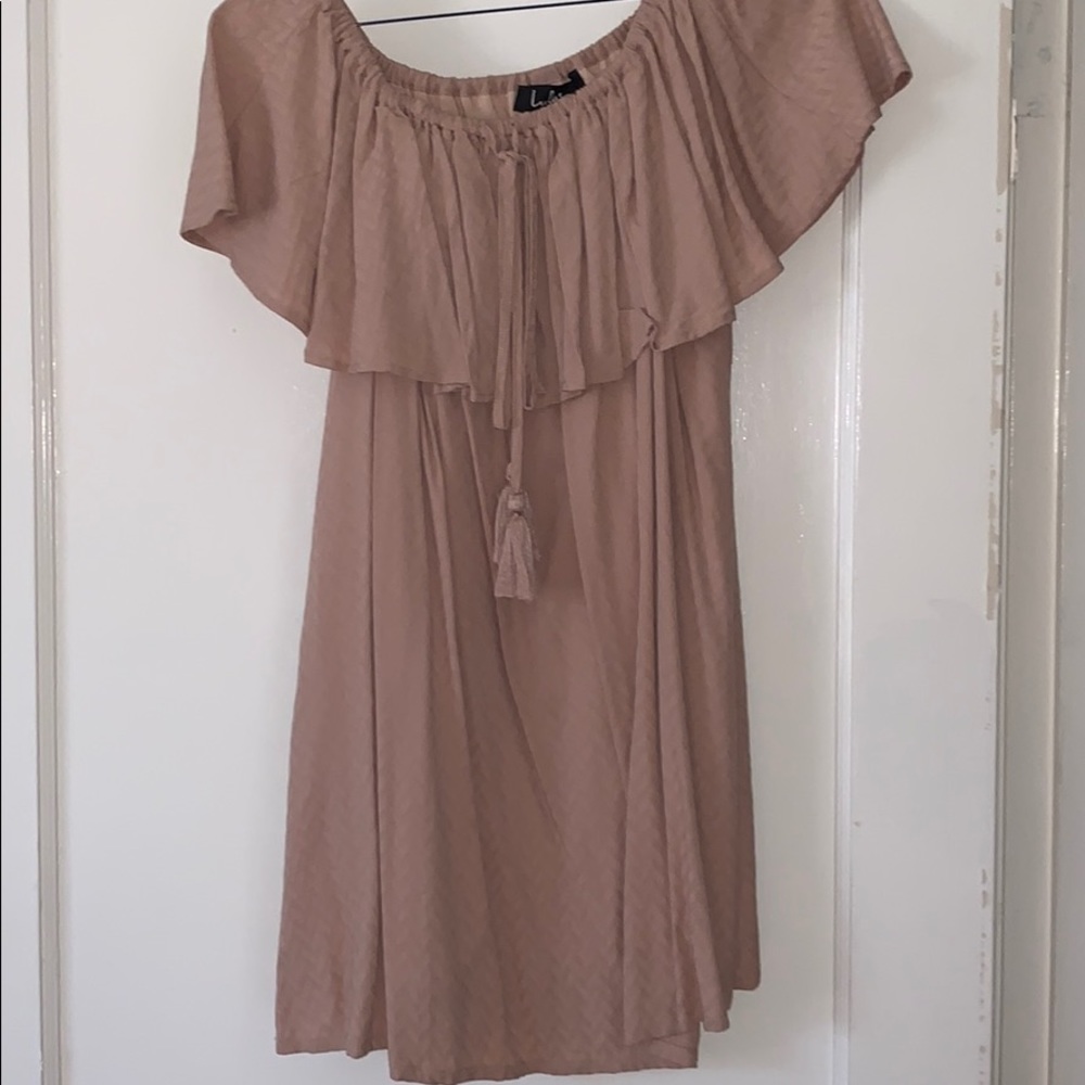 Off the shoulder light pink dress
